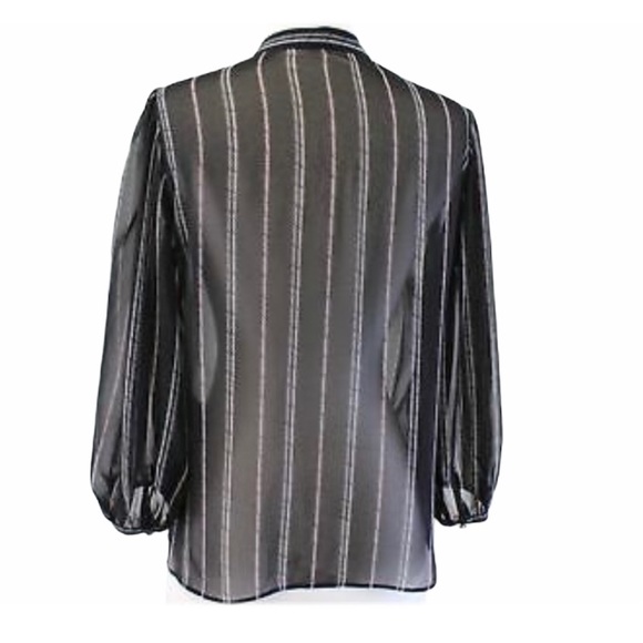 White House Black Market Pleated Ruffle Blouse Top - Picture 6 of 8